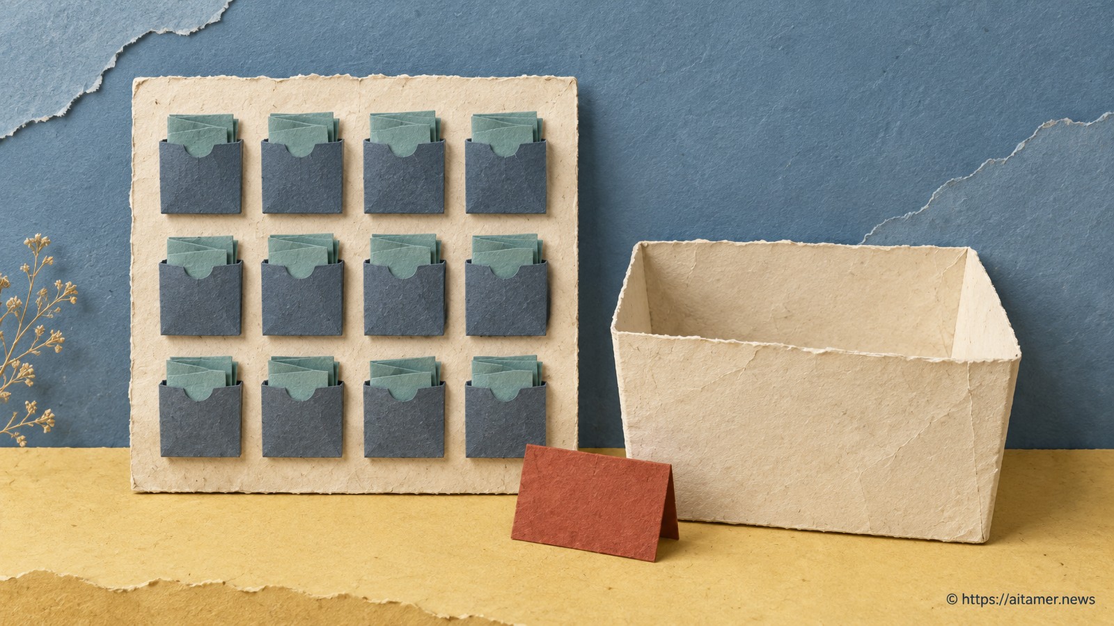 Every small file pocket is occupied while a large byte-capacity bin remains empty and a new slip waits outside.