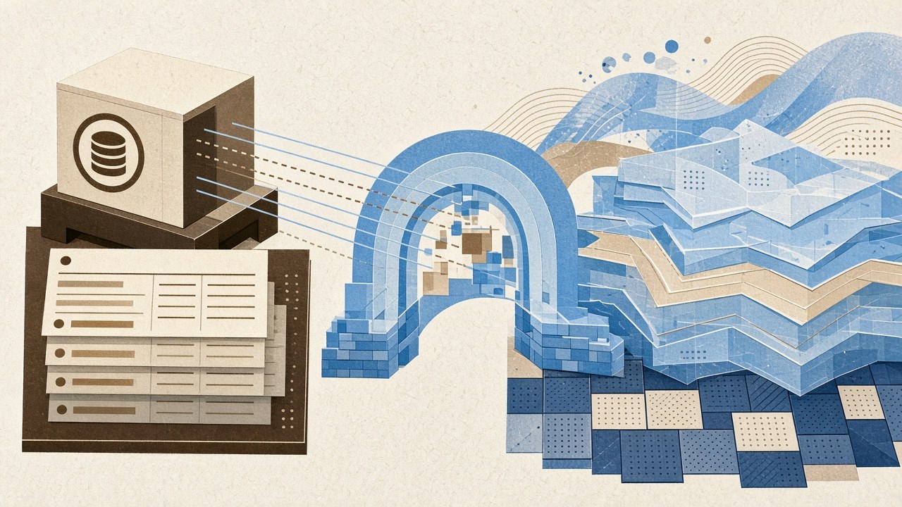 Generated cover art for: Aurora PostgreSQL: query Iceberg and Parquet via embedded DuckDB