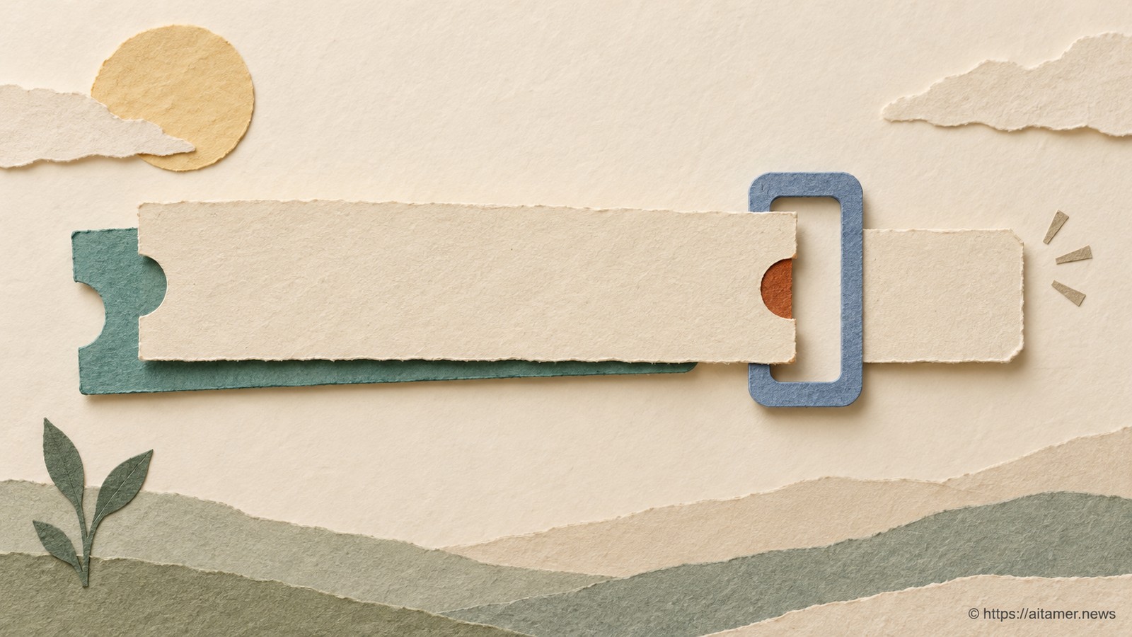 A paper sizing frame clips the distinctive end of a long ticket while a protective sleeve keeps the original intact.
