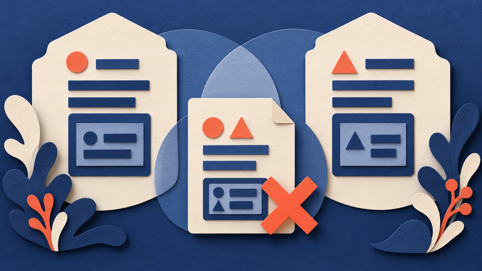 Two overlapping schema cards surround a document marked as invalid for matching both.