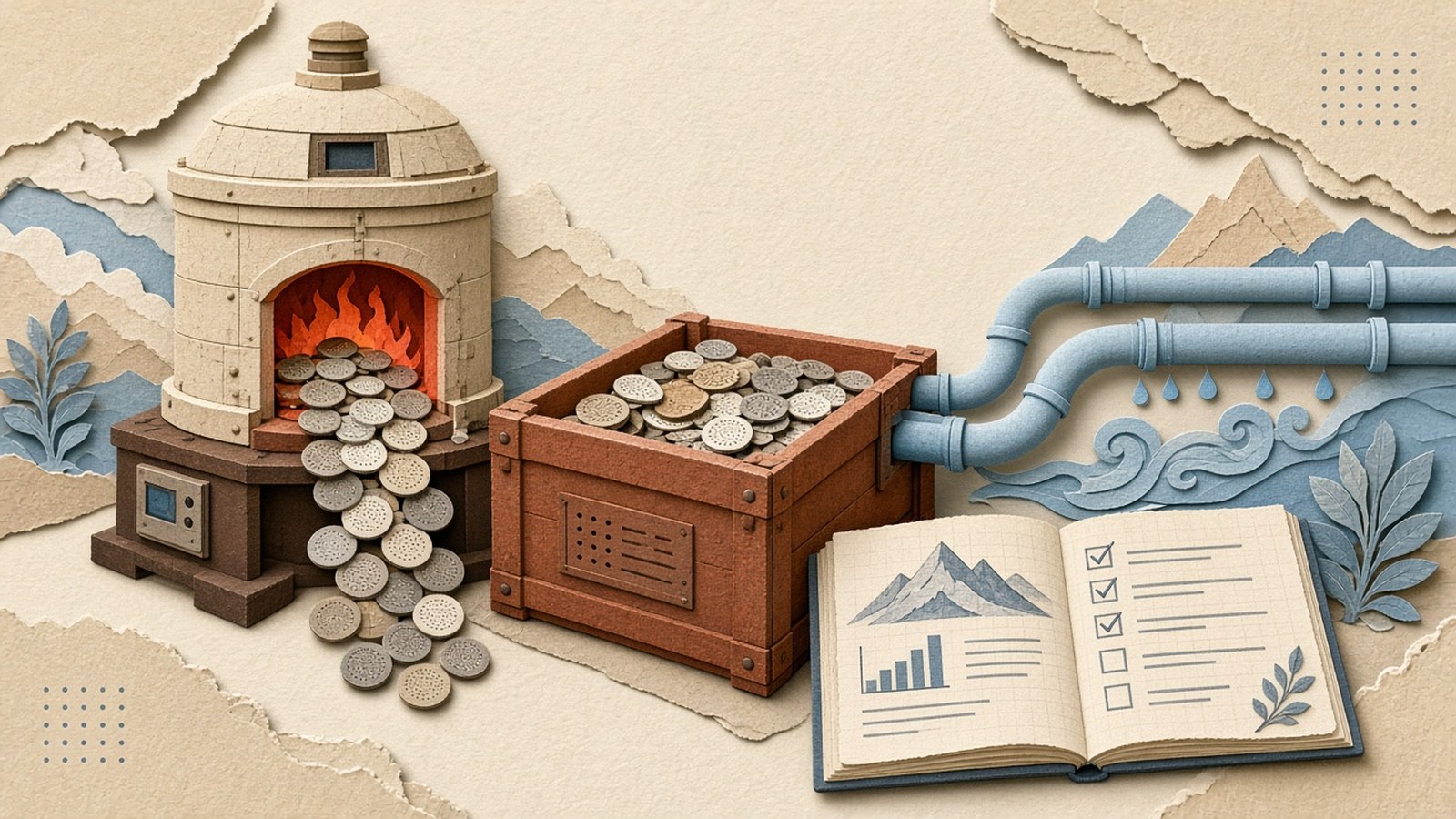 Generated cover art for: Pure-Rust LM pretrain experience report: Candle/Burn defects, then train PyTorch / serve Rust