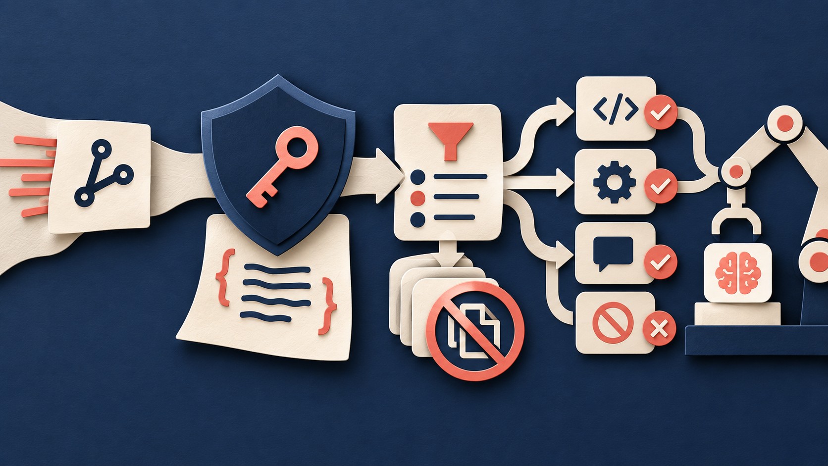 A signed webhook request passes a key-shaped check before reaching an AI job.